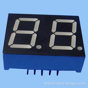 Dual-digit 7-segment LED Display, 0.39-inch Red Color, Common Anode, White Segment and Black Face